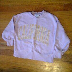 Zara Kids Girls California Pullover Crewneck Sweatshirt Soft Size 6